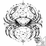 Tattoo design a cancer constellation, its sta… – style Jaeger Mini – tattoo sketch (15.12.2025 19:37)
