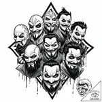 Tattoo sketch, yubaba’s henchmen with masks,… – style Jaeger Mini – tattoo sketch (15.12.2025 20:57)
