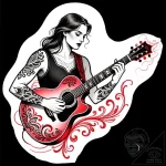 Tattoo sketch, miguel strumming guitar with f… – style Flux Inscriptions – tattoo sketch (15.12.2025 21:37)