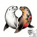 Oak seal splitting in two, tattoo line art, o… – style Flux Inscriptions – tattoo sketch (16.12.2025 05:37)