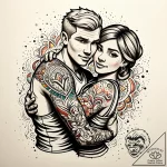 Tattoo sketch, kristoff carrying anna on back… – style Jaeger Simple – tattoo sketch (16.12.2025 05:56)