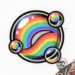 A close-up of soap bubbles, showing the swirl… – style Flux Inscriptions – tattoo sketch (16.12.2025 06:58)