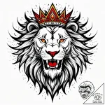 Tattoo sketch, majestic lion crowned with tri… – style Jaeger Simple – tattoo sketch (16.12.2025 07:17)