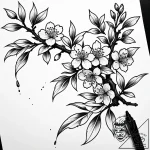 Tat tattoo sketch, traditional japanese cherr… – style Jaeger Simple – tattoo sketch (16.12.2025 08:36)