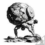 Sisyphus pushing the boulder – style Jaeger Simple – tattoo sketch (16.12.2025 09:56)
