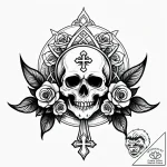 цветок, tattoo drawing outline, chicano tatto… – style Jagger Old – tattoo sketch (16.12.2025 11:56)