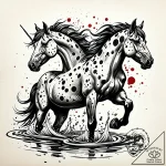 Kelpie horse emerging from water, tattoo flas… – style Jaeger Simple – tattoo sketch (16.12.2025 17:56)