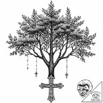 Tattoo sketch two trees whose branches merge… – style Jaeger Mini – tattoo sketch (16.12.2025 20:57)