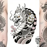 Manticore, tattoo drawing outline, fine lines… – style Flux Inscriptions – tattoo sketch (17.12.2025 01:38)