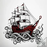 Tattoo sketch, ancient sea legend of kraken w… – style Jaeger Simple – tattoo sketch (17.12.2025 01:57)