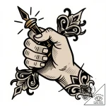 Tattoo design a hand holding a glowing orb of… – style Flux Inscriptions – tattoo sketch (17.12.2025 02:58)