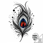 перо павлина, artistic tattoo sketch, on a cl… – style Jaeger Mini – tattoo sketch (17.12.2025 03:36)