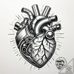 Anatomical heart morphing into a complex v8 e… – style Jaeger Simple – tattoo sketch (17.12.2025 08:36)