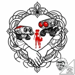 Eskiz.to, tattoo sketch, eve and wall-e silho… – style Jaeger Mini – tattoo sketch (17.12.2025 08:56)