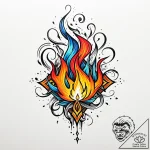 Tattoo sketch, ged casting fire spell with sw… – style Jaeger Mini – tattoo sketch (17.12.2025 10:16)