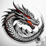Tat tattoo sketch, majestic dragon with glowi… – style Jaeger Simple – tattoo sketch (17.12.2025 12:36)