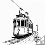 A vintage tram climbing a steep hill in lisbo… – style Jagger Old – tattoo sketch (17.12.2025 13:17)