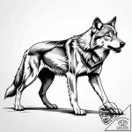Animated wolf lunging from shadows, ink illus… – style Jaeger Simple – tattoo sketch (17.12.2025 15:16)