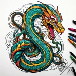 Animated serpent unraveling reality, ink illu… – style Jaeger Simple – tattoo sketch (17.12.2025 16:37)