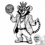 Eskiz.to, tattoo sketch, king julien partying… – style Jaeger Mini – tattoo sketch (17.12.2025 16:57)