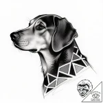 Tattoo sketch, dog silhouette blending with t… – style Flux Inscriptions – tattoo sketch (17.12.2025 17:37)