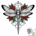 Tattoo sketch, thin line dragonfly with detai… – style Jaeger Mini – tattoo sketch (17.12.2025 18:16)