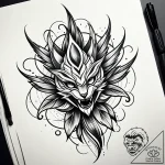 стриж, ink illustration for tattoo, on a clea… – style Jaeger Simple – tattoo sketch (18.12.2025 01:57)