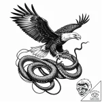 An eagle fighting a snake, tattoo drawing out… – style Jaeger Mini – tattoo sketch (18.12.2025 02:17)