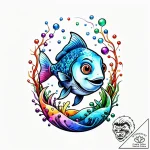 Eskiz.to, tattoo sketch, nemo with bubbles an… – style Jagger Old – tattoo sketch (18.12.2025 05:17)