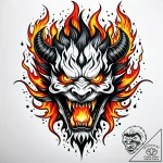 Raging wildfire consuming a forest, with a fi… – style Jaeger Simple – tattoo sketch (18.12.2025 07:16)