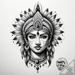 Indian, concept art for tattoo, muted color p… – style Jaeger Simple – tattoo sketch (18.12.2025 08:36)