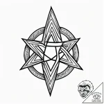 пентаграмма, tattoo flash sheet design, on a… – style Jagger Old – tattoo sketch (18.12.2025 11:57)