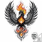 Tattoo design a phoenix rising from abstract… – style Jaeger Mini – tattoo sketch (18.12.2025 12:57)