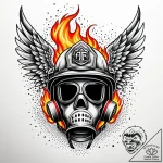 Tat tattoo sketch, firefighter helmet with wi… – style Jaeger Simple – tattoo sketch (18.12.2025 15:17)