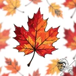 A pattern of falling autumn leaves – style Flux Inscriptions – tattoo sketch (18.12.2025 16:17)