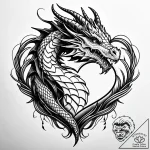 Tattoo sketch a dragon coiled around a signif… – style Jaeger Simple – tattoo sketch (18.12.2025 16:37)