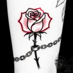Abyssal rose trapped in chains, tattoo drawin… – style Flux Inscriptions – tattoo sketch (18.12.2025 17:37)