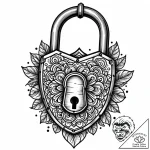 A detailed shot of an old, rusted padlock., t… – style Jaeger Mini – tattoo sketch (18.12.2025 18:19)