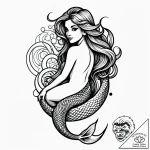 Mermaid, tattoo sketch design, on a clean whi… – style Jagger Old – tattoo sketch (18.12.2025 19:57)