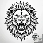 Tattoo sketch a lion roaring after a successf… – style Jaeger Simple – tattoo sketch (18.12.2025 20:36)