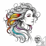 Tat tattoo sketch, saoirse with glowing hair… – style Jaeger Mini – tattoo sketch (19.12.2025 02:18)