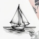 Tattoo sketch a small sailboat on one, the oc… – style Flux Inscriptions – tattoo sketch (19.12.2025 10:37)