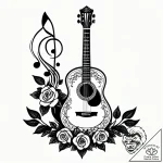 Tat tattoo sketch, guitar neck entwined with… – style Jagger Old – tattoo sketch (19.12.2025 11:36)