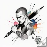 Tattoo design a single, powerful brushstroke,… – style Flux Inscriptions – tattoo sketch (19.12.2025 13:17)