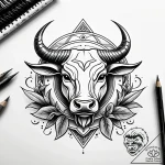 Tattoo design the glyph for taurus (2nd house… – style Jaeger Simple – tattoo sketch (19.12.2025 14:56)