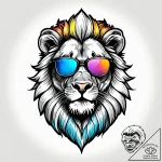 Tattoo sketch a leo lion wearing sunglasses,… – style Jagger Old – tattoo sketch (19.12.2025 15:37)