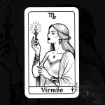 Tattoo design a virgo maiden with the “hermit… – style Flux Inscriptions – tattoo sketch (19.12.2025 18:37)