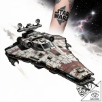 The millennium falcon – style Flux Inscriptions – tattoo sketch (19.12.2025 19:57)