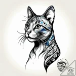 Tattoo design a silhouette of a cat, with a c… – style Jagger Old – tattoo sketch (19.12.2025 22:17)