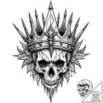 Glacial relic crowned in thorns, concept art… – style Jaeger Mini – tattoo sketch (19.12.2025 23:17)